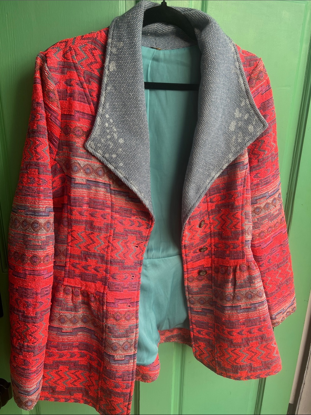 Aratta Silent Journey textured Aztec southwestern blazer -Medium